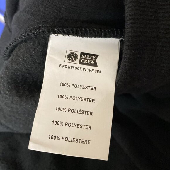 Salty Crew Fleece Joggers Sweatpants Mens XL Black Zip Pocket Drawstring - Picture 12 of 14